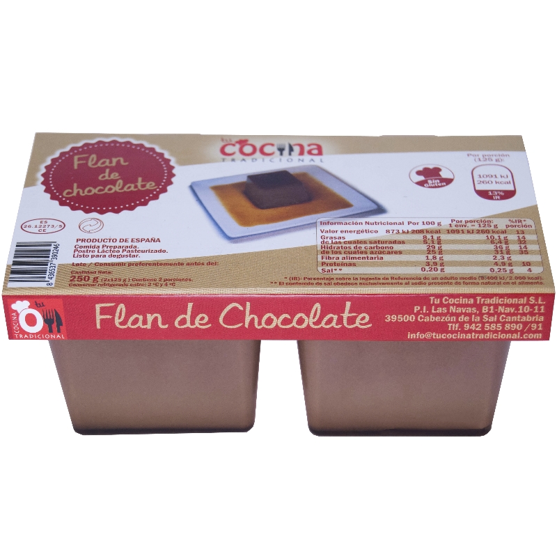 FLAN DE CHOCOLATE Pack de 2×125 g
